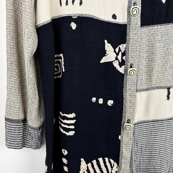 Vintage 90's Gingham Fish Print Cardigan - Picture 7 of 11